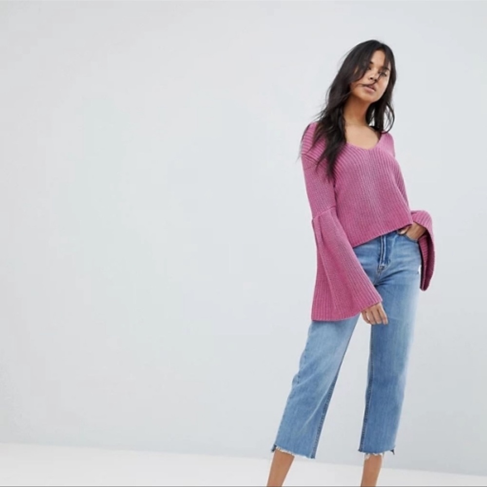Free people damsel bell sleeve sweater